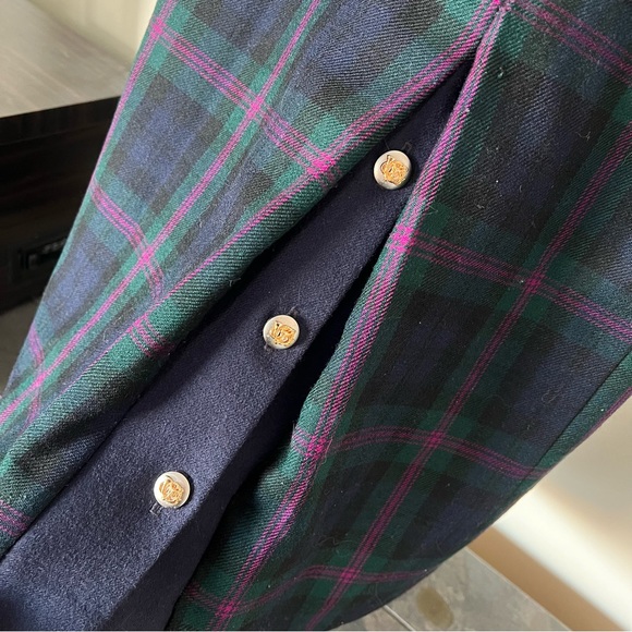 Vintage Dorene (from Ireland) plaid wool skirt/kilt - Picture 4 of 11